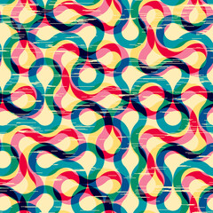 Fototapete - Geometric abstract pattern. Geometric vintage risograph style. Vector image.