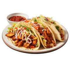 Wall Mural - chicken tacos isolated on transparent background