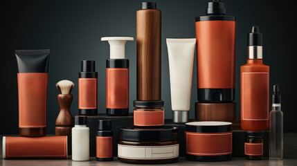 Poster - The collection of hair care products includes a variety of products, AI