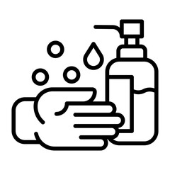 Sticker - Outline Hand wash icon