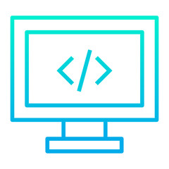 outline gradient monitor code icon