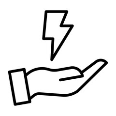 Sticker - Outline Hand Energy icon