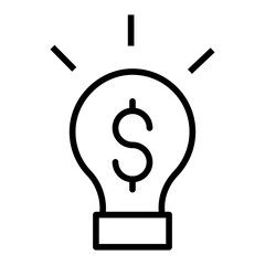 Canvas Print - Outline Bulb Dollar icon