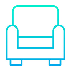 Poster - Outline gradient Sofa icon