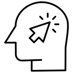 Poster - Outline Human mind Click icon