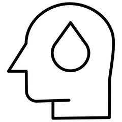 Sticker - Outline Human mind Drop icon