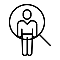 Sticker - Outline Human resources search icon