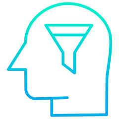 Sticker - Outline gradient Human mind Filter icon