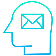 Wall Mural - Outline gradient Human mind Mail icon