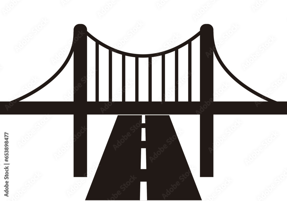 Icono negro de puente en fondo blanco. Stock Vector | Adobe Stock
