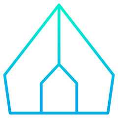 Sticker - Outline gradient Tent icon