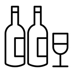 Wall Mural - Outline Wine bottle icon