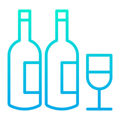 Wall Mural - Outline gradient Wine bottle icon