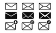 © Meraupindo - set icon message email, letter. solid black icon vector