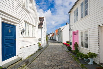 Sticker - Wooden Old Town in Stavanger, Norway