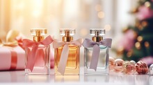 Stylish Tender Perfume Composition With Perfume Bottles For Christmas, Birthday Celebration