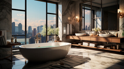 Poster - interior design, bathroom, luxury house