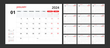 Calendar Design Template 2024 In A Classic New. Week Start On Sunday 