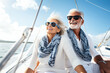 © AI_images - Relaxed of senior couple sailing luxury yacht