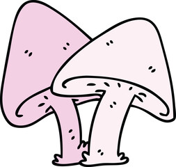 hand drawn quirky cartoon mushrooms