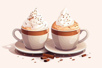 Wall Mural - Hot Cocoa Marshmallows vector flat isolated vector style illustration