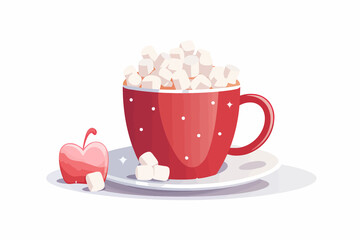 Wall Mural - Hot Cocoa Marshmallows vector flat isolated vector style illustration