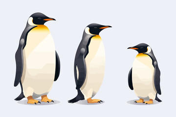 Canvas Print - Penguins vector flat minimalistic isolated vector style illustration