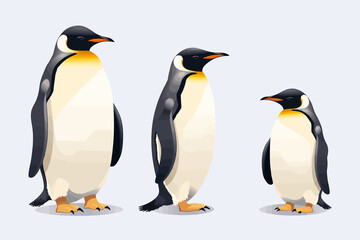 Sticker - Penguins vector flat minimalistic isolated vector style illustration