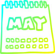© lineartestpilot - cold gradient line drawing of a cartoon calendar showing month of may