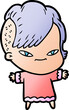 © lineartestpilot - cute cartoon girl with hipster haircut