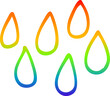 rainbow gradient line drawing of a cartoon blood droplets
