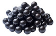 pile of black tapioca boba pearls isolated.