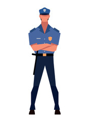 Wall Mural - police standing with folded arms