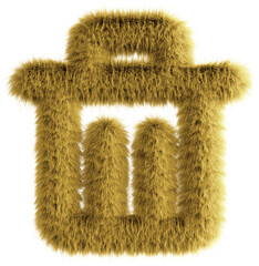 Canvas Print - Yellow fluffy 3D trash icon