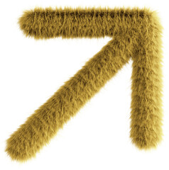 Sticker - Yellow fluffy 3D arrow top right icon