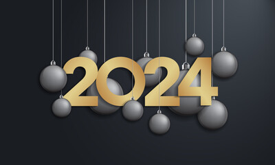 Wall Mural - 2024 Happy New Year Background Design.