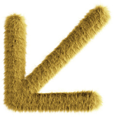 Sticker - Yellow fluffy 3D arrow bottom left icon