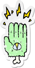 Wall Mural - distressed sticker of a spooky halloween zombie hand