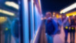 out of focus train station background with lights