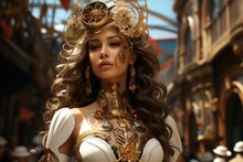 Steampunk Girl And Woman Fashion: Vintage, Retro, And Fantasy Styles With Corsets, Goggles,  Victorian Industrial Style; Leather And Elegant In The World Of Steam Machinery, Gothic Clocks, And Cosplay