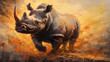絶滅危惧種　クロサイ｜Black rhino Endangered species Generative AI