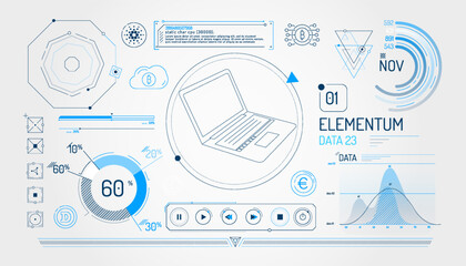 Wall Mural - set of infographic elements about financial technology and cryptocurrencies.