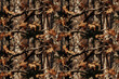 Autumn Camouflage Woods. Seamless Repeatable Background.