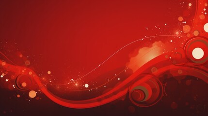 Wall Mural - abstract red christmas background with snowflakes and geometrical wave shapes. particles and sprinkl