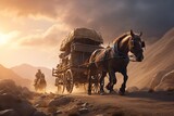 Fototapeta  - horse and carriage, Generative AI