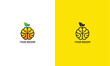 Brain fruit logo, vector graphic design