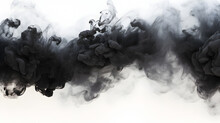 Swirling Black Smoke On White Background