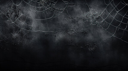 Wall Mural - Spider webs on a black background