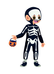 Sticker - halloween disguised skeleton boy