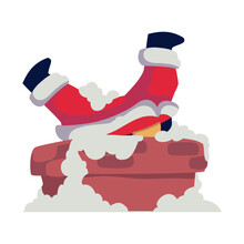 Santa Claus Legs In Chimney
